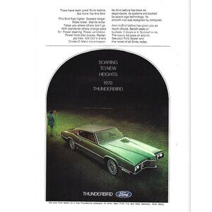 1974 Thunderbird Luxury Car Advertisement 1970s Vintage Print Ad 9 inch